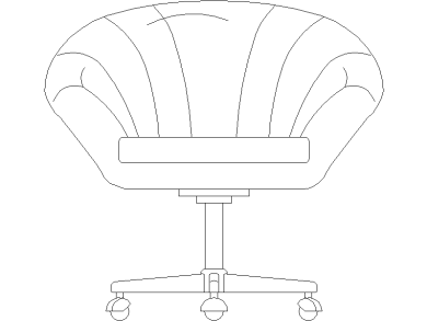Silla giratoria de oficina vista frontal o alzado
