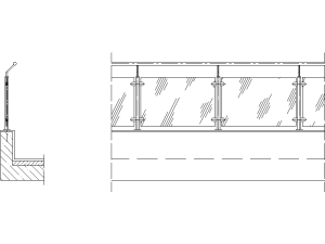 Descargar Barandilla Vidrio AutoCAD DWG Gratis – Detalle 2D