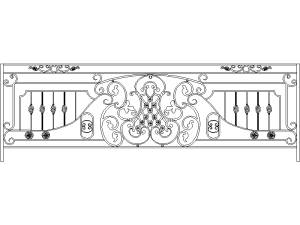 Descargar Barandilla Ornamentada AutoCAD DWG Gratis – Hierro 2D