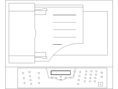 Impresora multifunción vista en planta