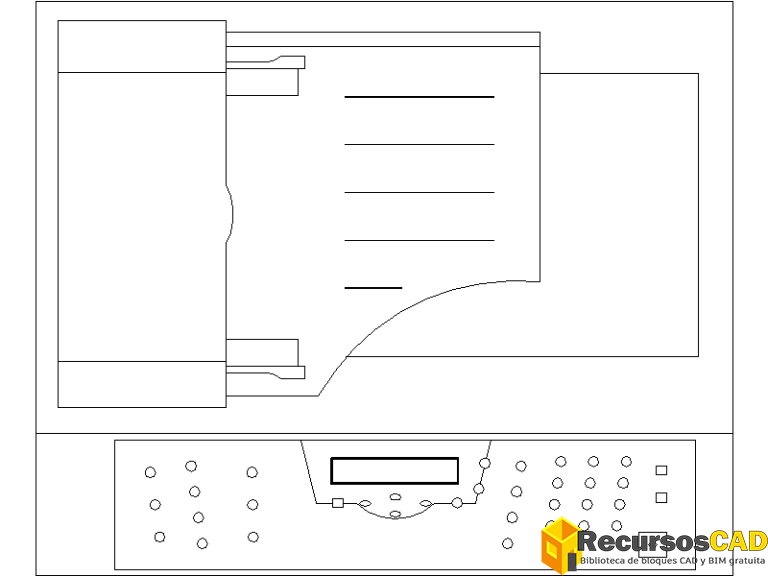 Bloques AutoCAD de impresoras, fotocopiadoras y plotters en DWG ...