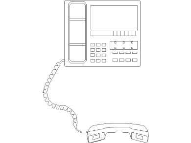 Bloques-AutoCAD Teléfono fijo con pantalla