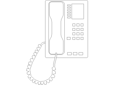 Bloques-AutoCAD_Telefono fijo con pantalla de pared o mesa