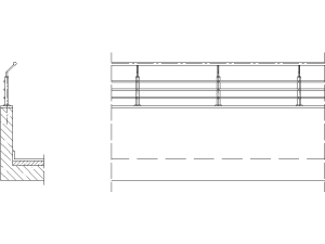 Bloque DWG de vallas sobre muro para AutoCAD