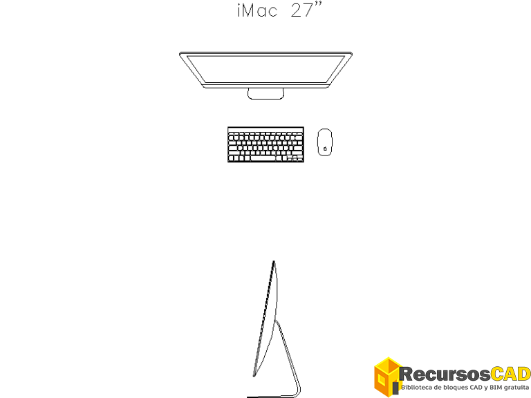 Apple Computer Autocad Bloques AutoCAD de MacBook Pro, iMac y periféricos Apple en DWG ...