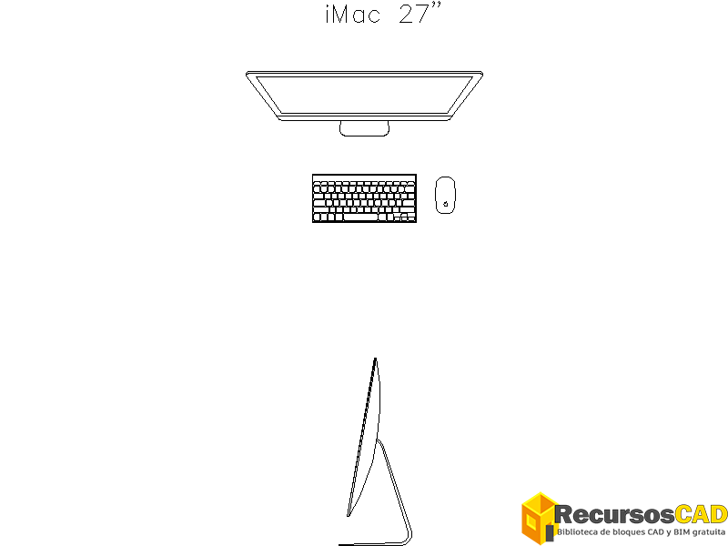 Bloques AutoCAD de MacBook Pro, iMac y periféricos Apple en DWG ...