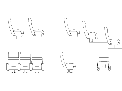 butacas auditorio bloques DWG