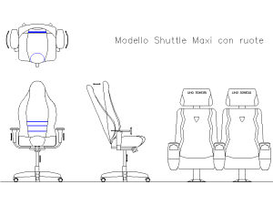 Silla Oficina Shuttle Maxi con ruedas frontal lateral superior