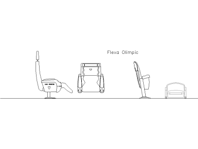 Butaca Auditorio Flexa Olimpic frontal lateral posterior