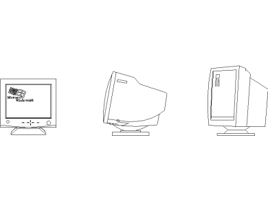 monitores antiguos bloques autocad