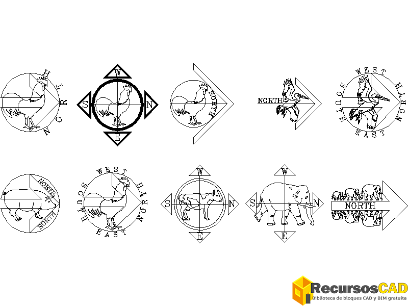 Dibujo símbolo Norte en AutoCAD