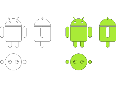 Logotipo de Android dibujos de AutoCAD gratis