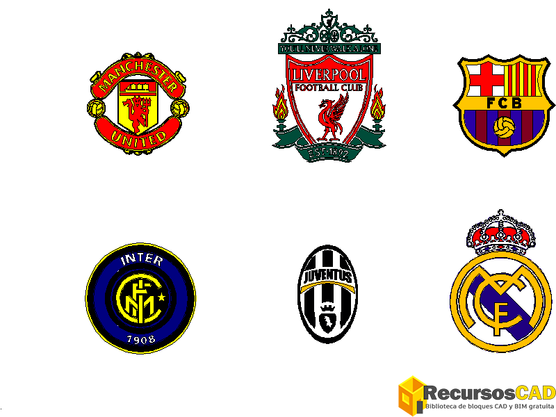 Logotipos de clubes de fútbol dibujos gratuitos de AutoCAD