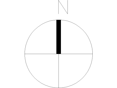 Dibujo símbolo Norte 02 en AutoCAD
