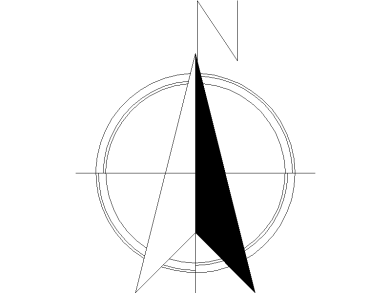 Dibujo símbolo Norte 08 en AutoCAD