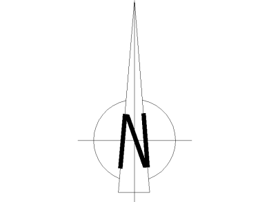 Dibujo símbolo Norte 14 en AutoCAD