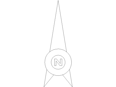 Dibujo símbolo Norte 17 en AutoCAD