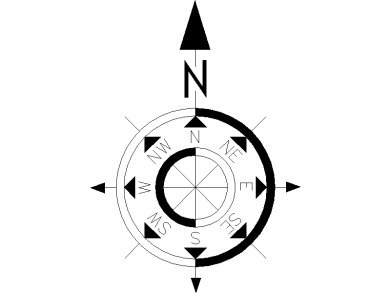 Dibujo símbolo Norte 24 en AutoCAD