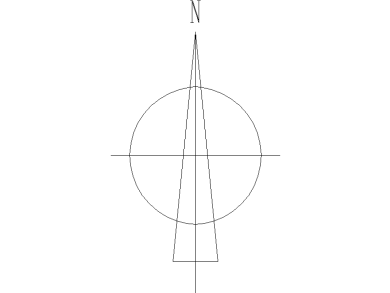 Dibujo símbolo Norte 26 en AutoCAD