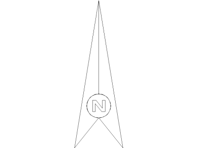 Dibujo símbolo Norte 27 en AutoCAD