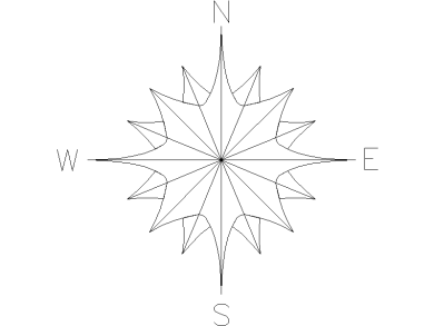Dibujo símbolo Norte 28 en AutoCAD