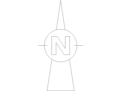 Símbolo Norte 45 Dibujo AutoCAD gratis