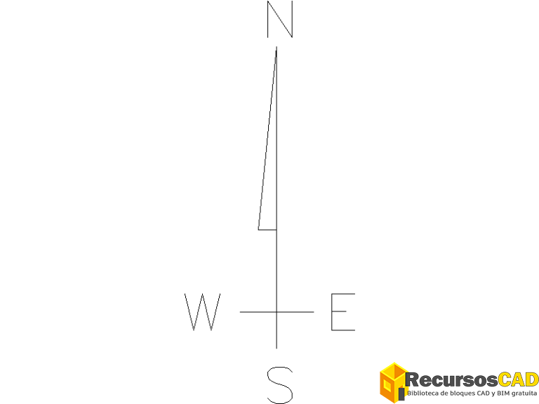 Dibujos de AutoCAD gratis de dirección cardinal - RecursosCAD
