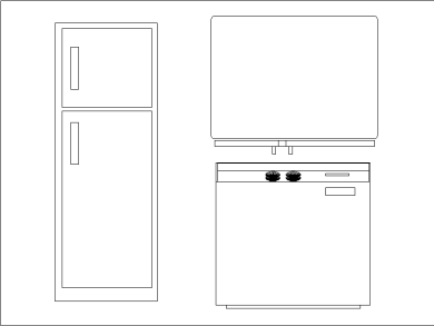 Bloques AutoCAD de frigoríficos y neveras