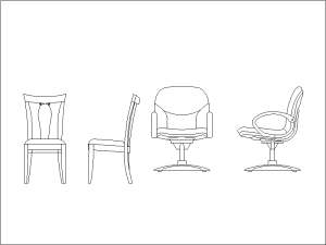 Bloque DWG de sillas para AutoCAD