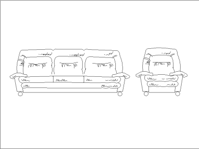 Bloque autocad sofas en formato