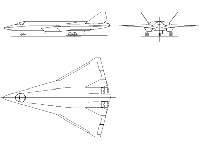 Descargar Bloques DWG de aviones de combate vista frontal lateral y superior