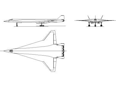 Descargar Bloques DWG de aviones de combate vista frontal lateral y superior