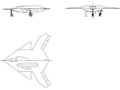 Descargar Bloques DWG de aviones de combate vista frontal lateral y superior