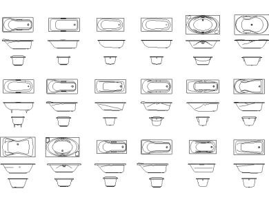 bloques Bañeras o tinas para baños