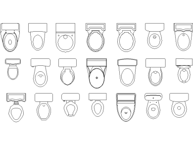 bloque Inodoros dwg vista planta o superior