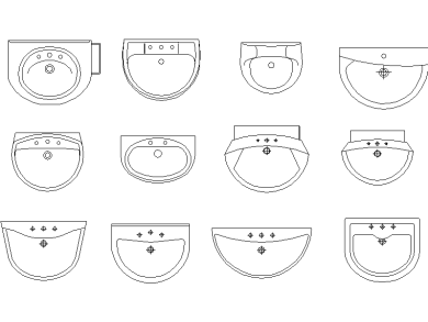 bloques Lavabo o lavamanos vista planta