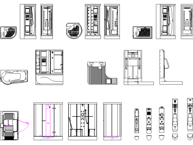 bloques Paneles de Ducha con Columna de Hidromasaje