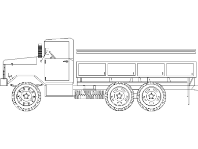 Descarga Bloques CAD Camión volquete vista lateral o alzado