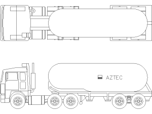Descarga Bloques CAD Camión cisterna vista alzado o en planta