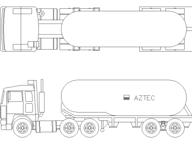Descarga Bloques CAD Camión cisterna vista alzado o en planta