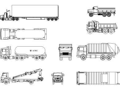Bloques CAD de Varios Camiones en Formato DWG