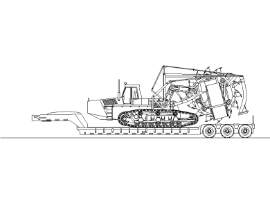 Descargar Bloques CAD en DWG de plataforma para trasportar Maquinaria de Obra
