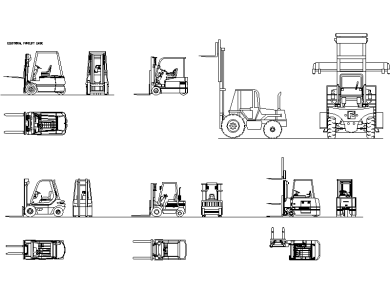 Descarga Bloque de Carretilla Elevadora Eléctrica Linde y Drexel en AutoCAD
