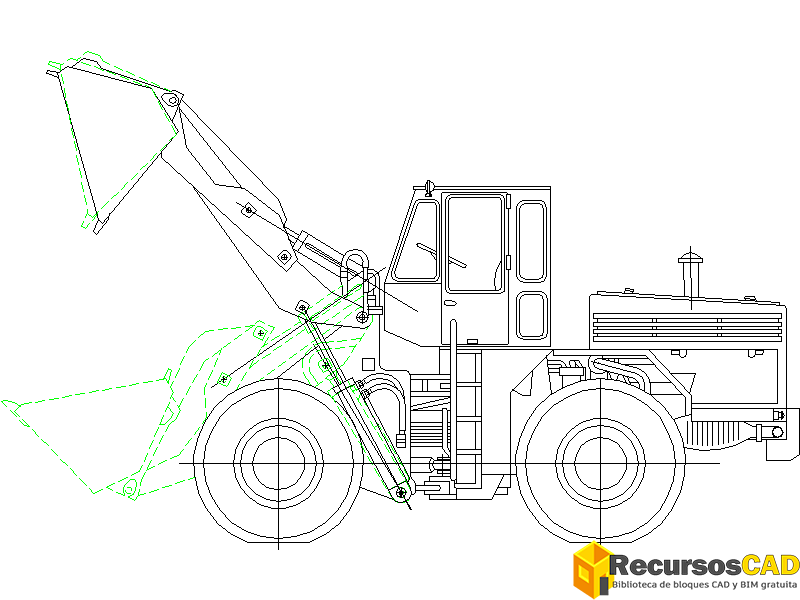 pala cargadora caterpillar - descarga bloques DWG gratis para AutoCAD