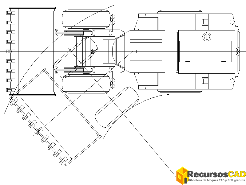plano pala cargadora superior - descarga bloques DWG gratis para AutoCAD