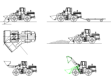 Bloques DWG Maquinaria pala cargadora Caterpillar