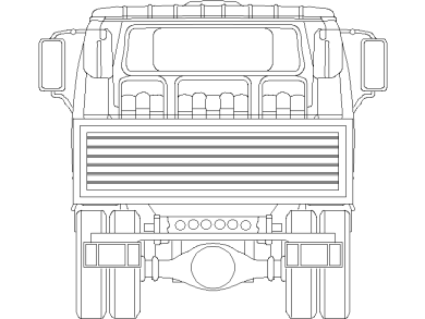 Bloques DWG de Camión volquete vista frontal