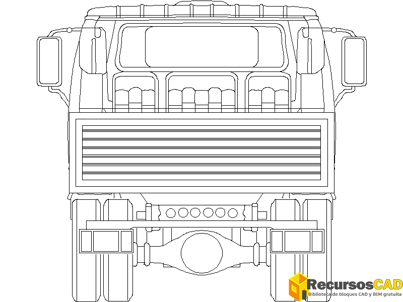 Bloques DWG de Camión volquete vista frontal