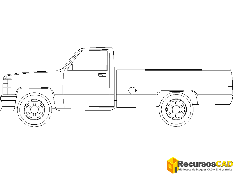 Bloques DWG de Vehículos Camioneta vista lateral