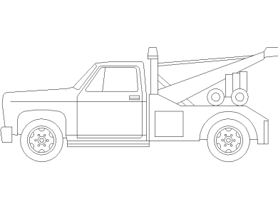 Bloques DWG de Vehículos grúa vista lateral